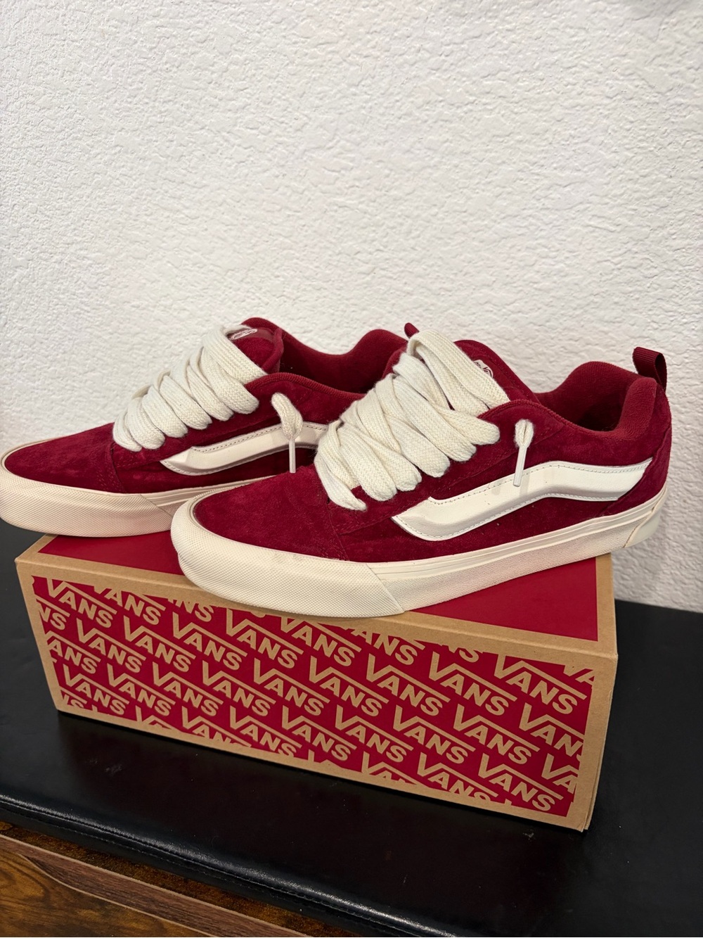 Vans Old Skool Low Top Sneakers in Burgundy and White